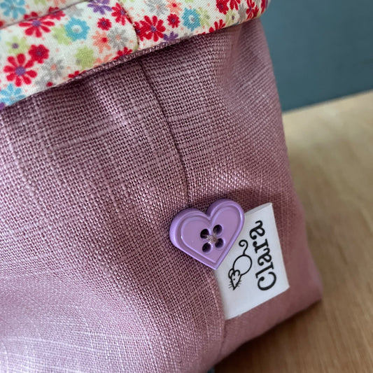 Children’s Sewing, Knitting and Project Bag. Pink
