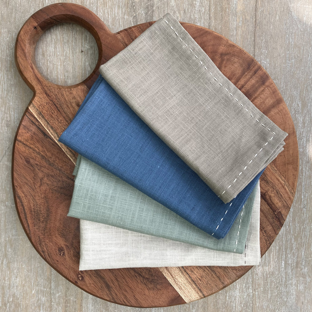Natural Fabric Napkins - French Blue - Set of 2
