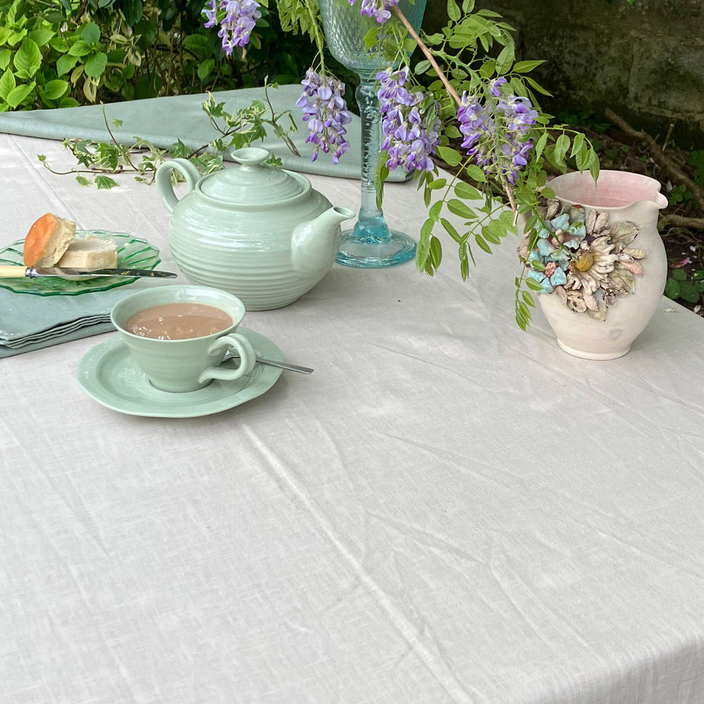 Natural fabric table cloth