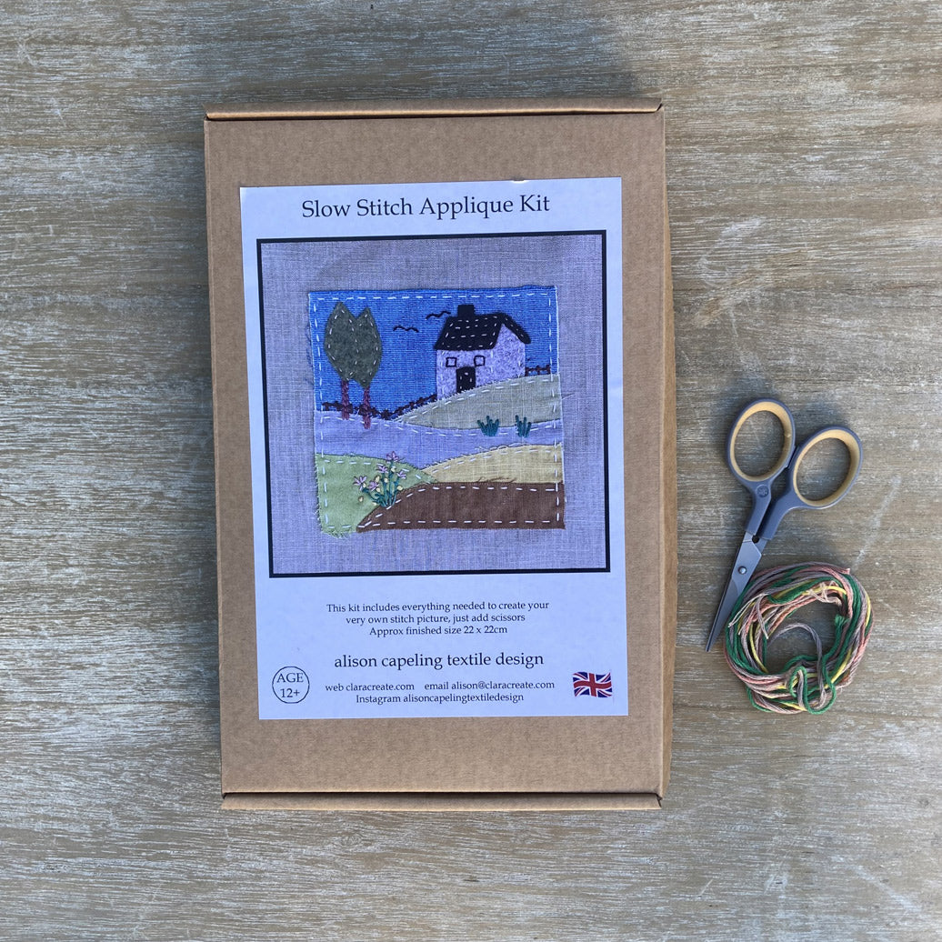 NEW - Slow Stitch Embroidery Sewing Kit - The House On The Hill