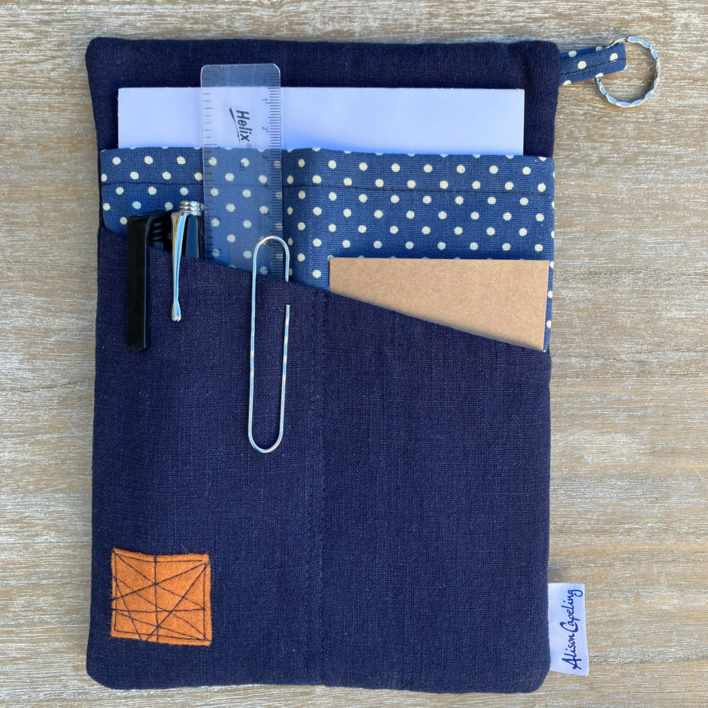 Handmade note pad organiser to use at home or when out and about, perfect for popping into your bag.