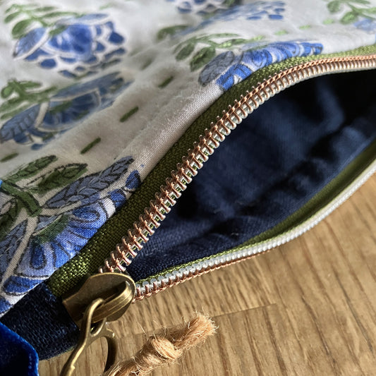 Hand stitched - Artisan Pouch, Makeup Bag