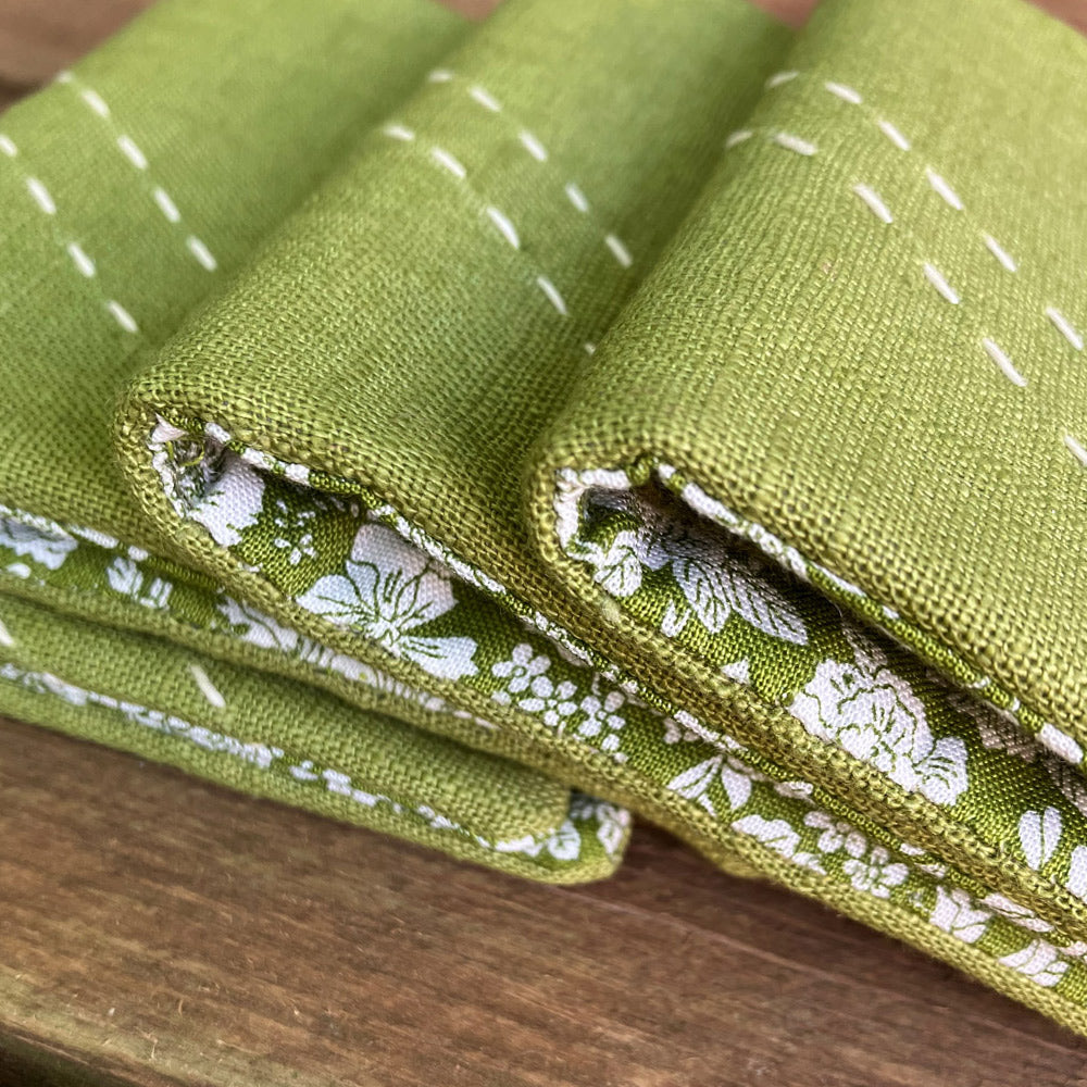 Green Needle and Pins Sewing Case
