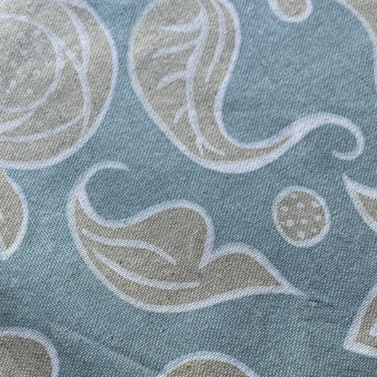 Blue and Natural Furnishing Fabric