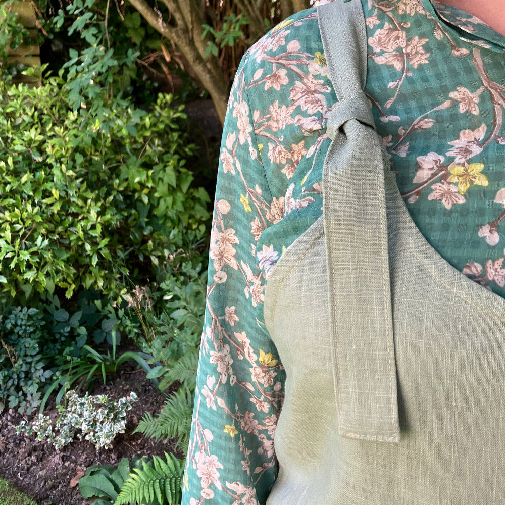 Pale Sage Handmade Dungarees - Natural Fabric