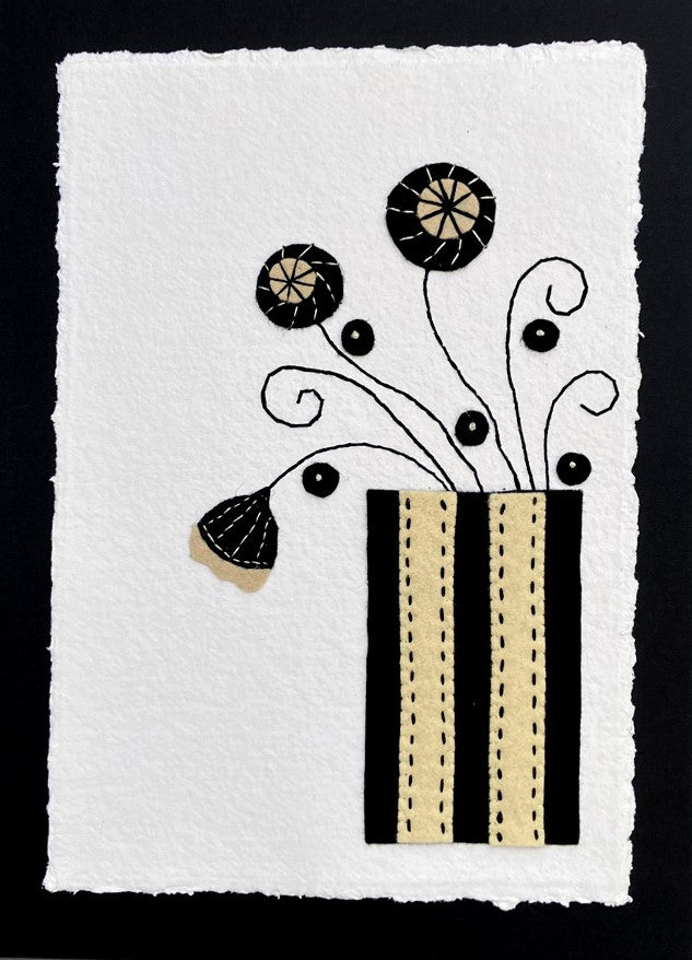 Textile picture - Dried Poppy Heads