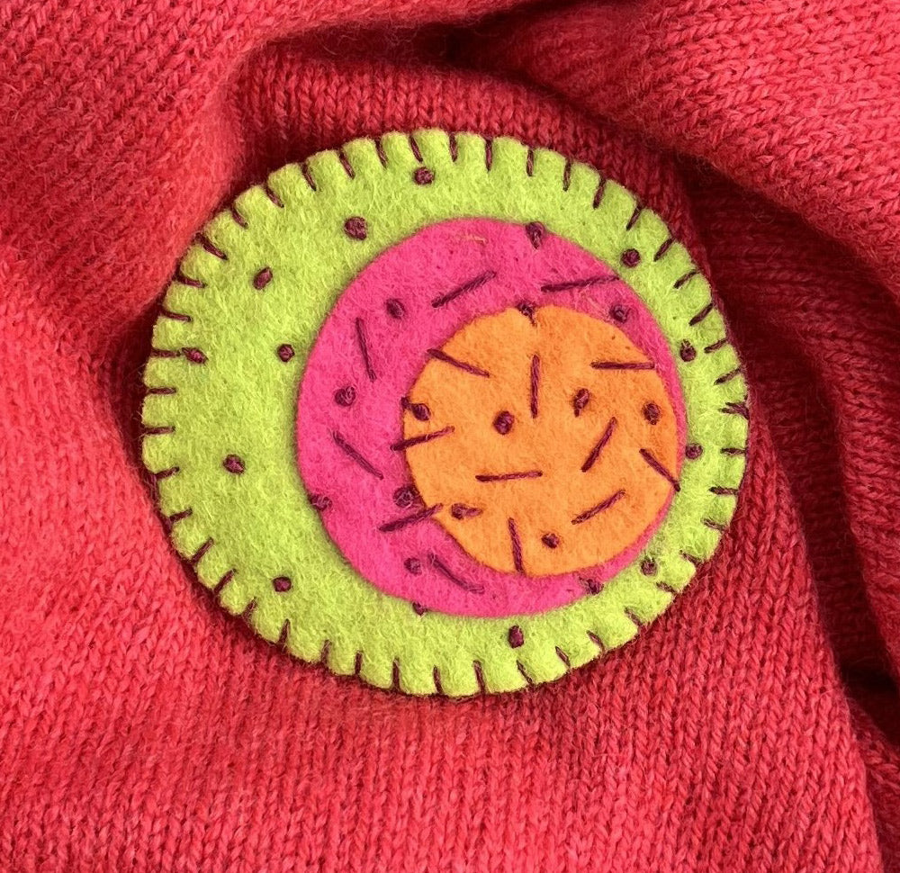 Handmade Funky Felt Brooch