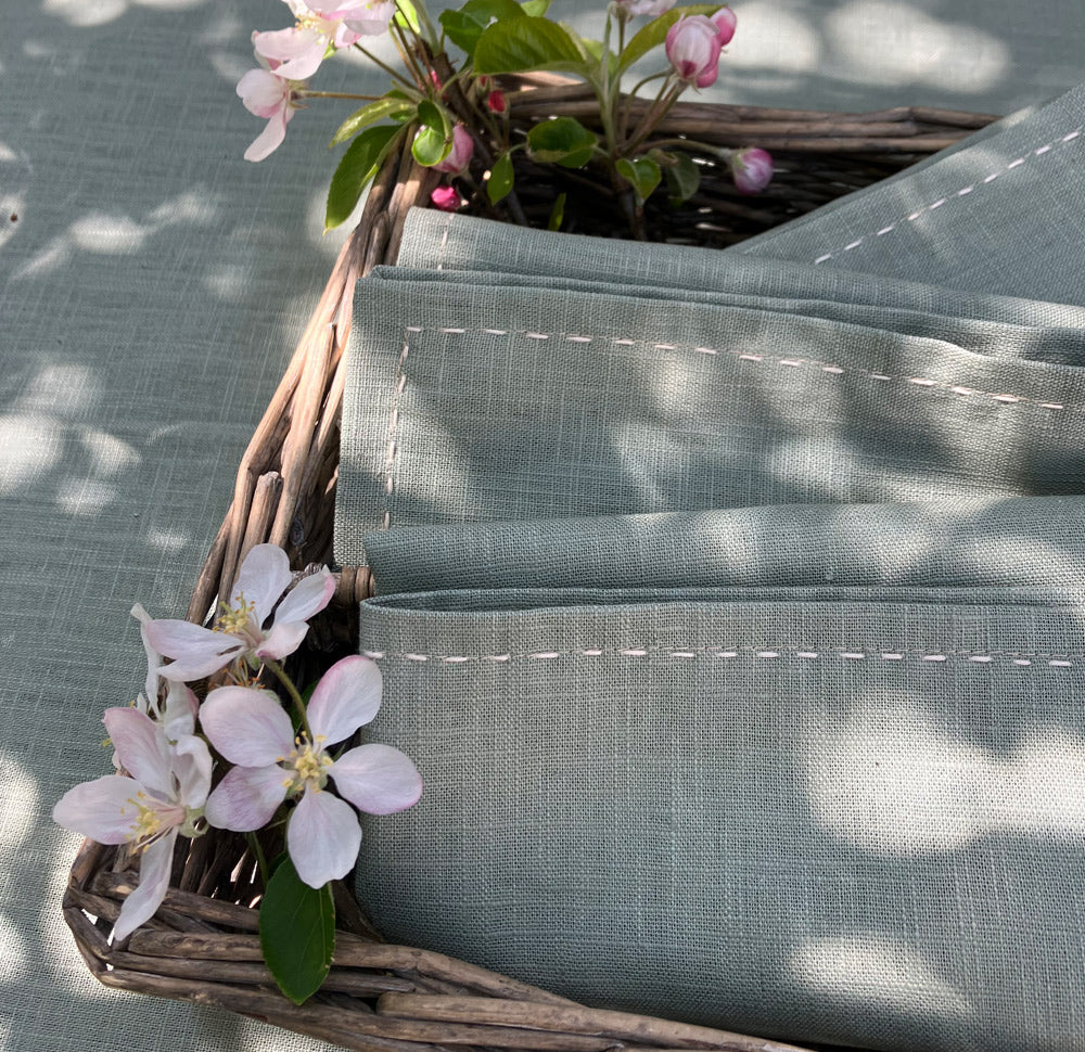 Natural Fabric Napkins - Pale Sage - Set of 2
