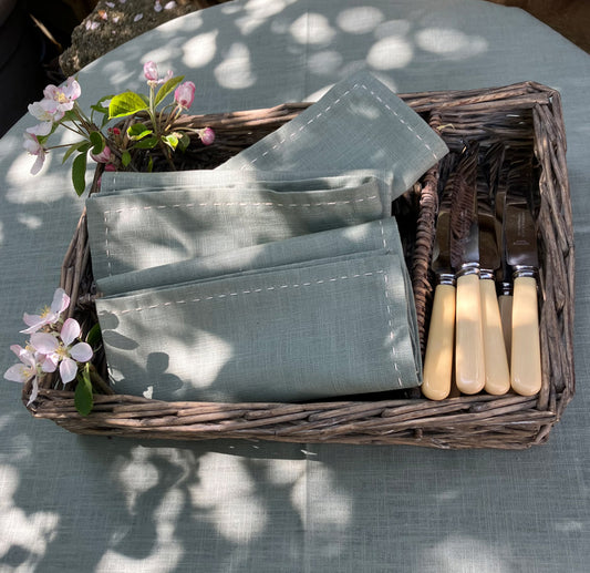 Natural Fabric Napkins - Pale Sage - Set of 2