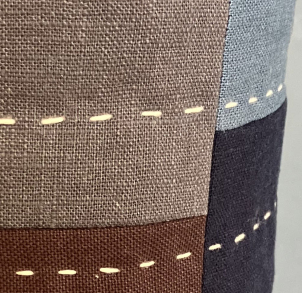 Vase Cover. Hand slow stitched in linen and cotton.