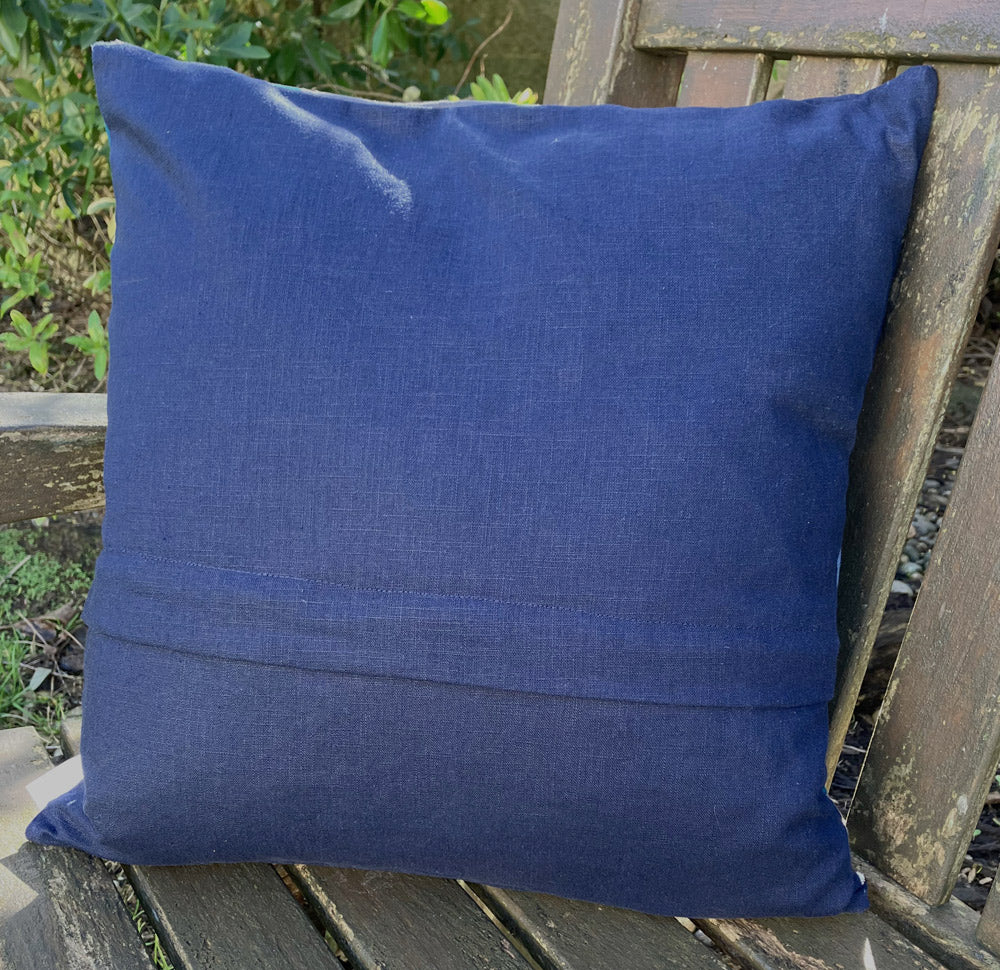 Scatter Cushion, Hand Slow Stitched. Natural Fabrics