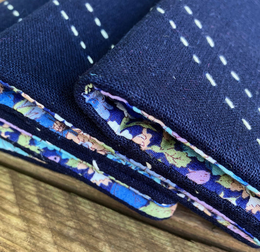 Navy Needle and Pins Sewing Case