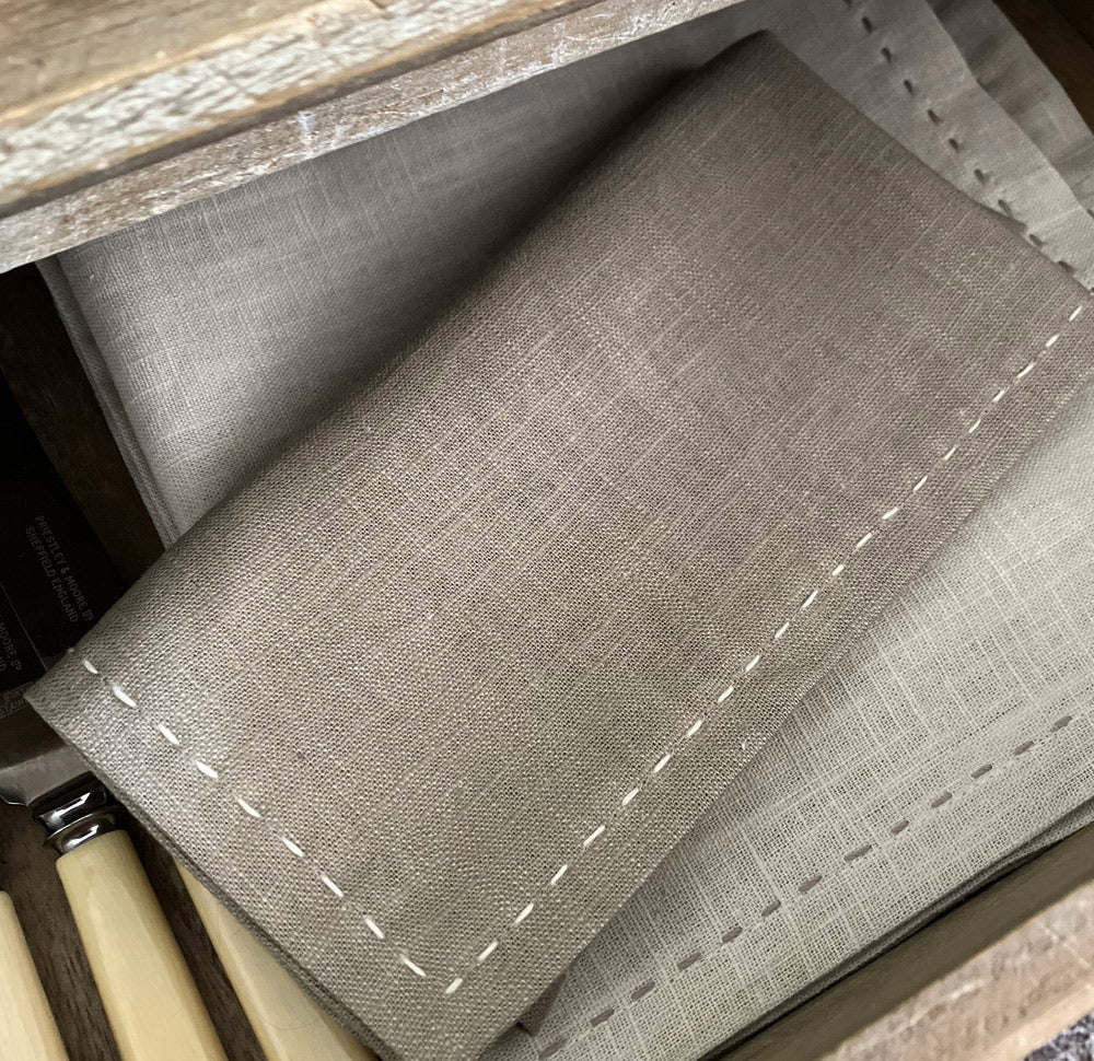 Natural Fabric Napkins - Taupe - Set of 2