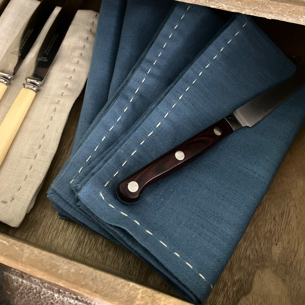 Natural Fabric Napkins - French Blue - Set of 2
