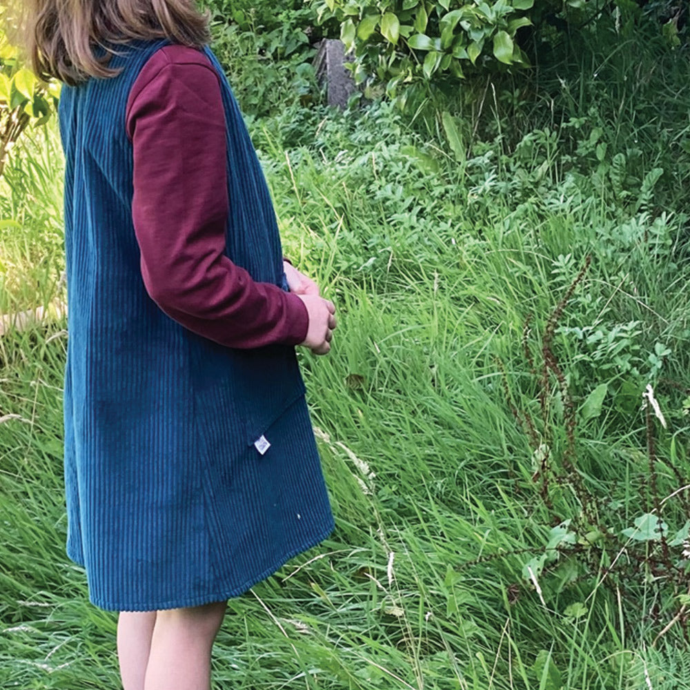 Childs Corduroy Pinafore Dress Green