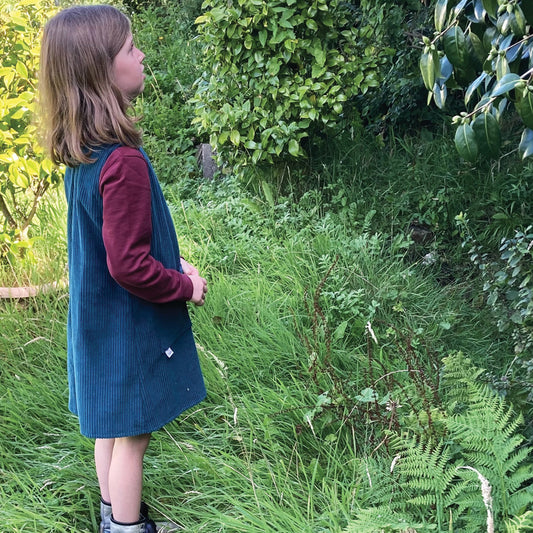 Childs Corduroy Pinafore Dress Green