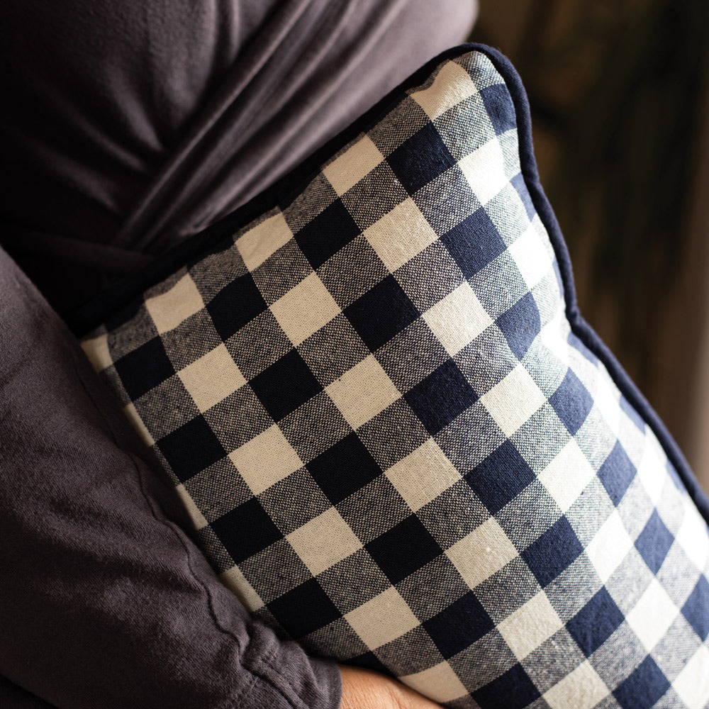 Gingham Linen Cushion