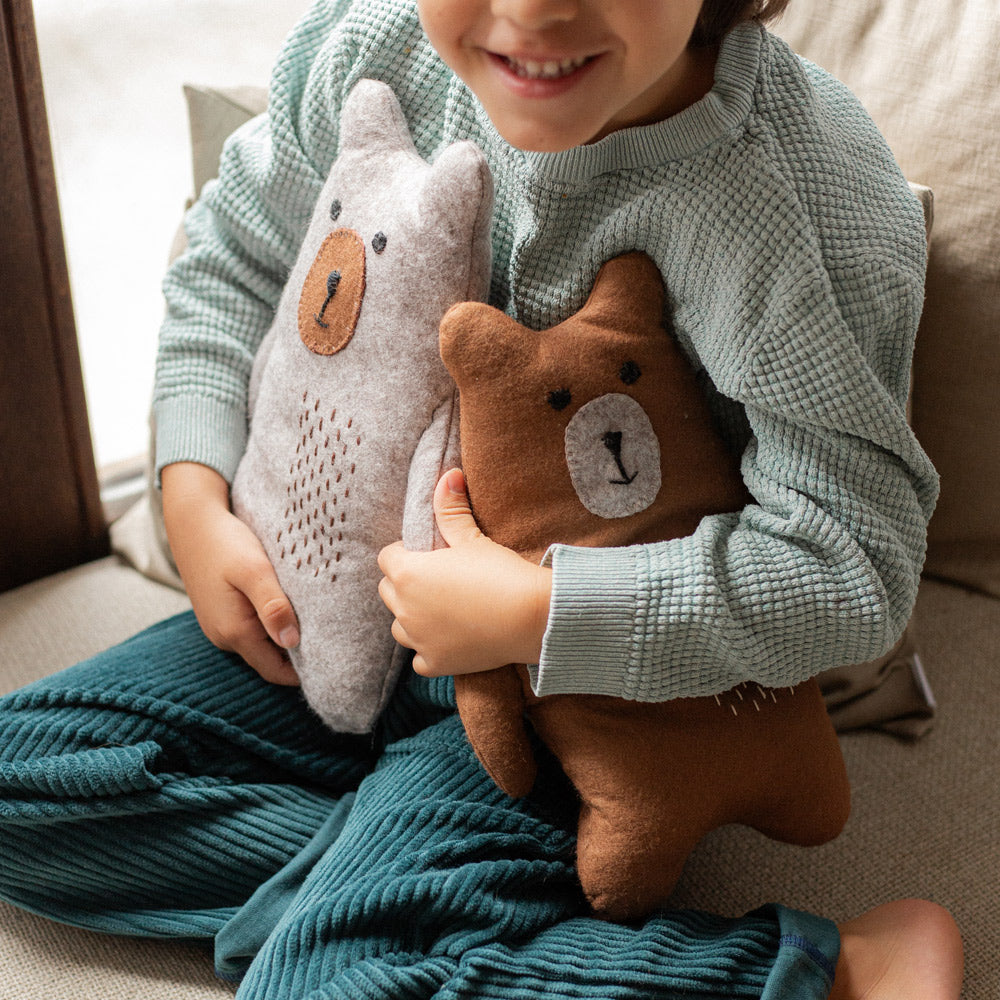 Child's Natural Felt Grey Bear