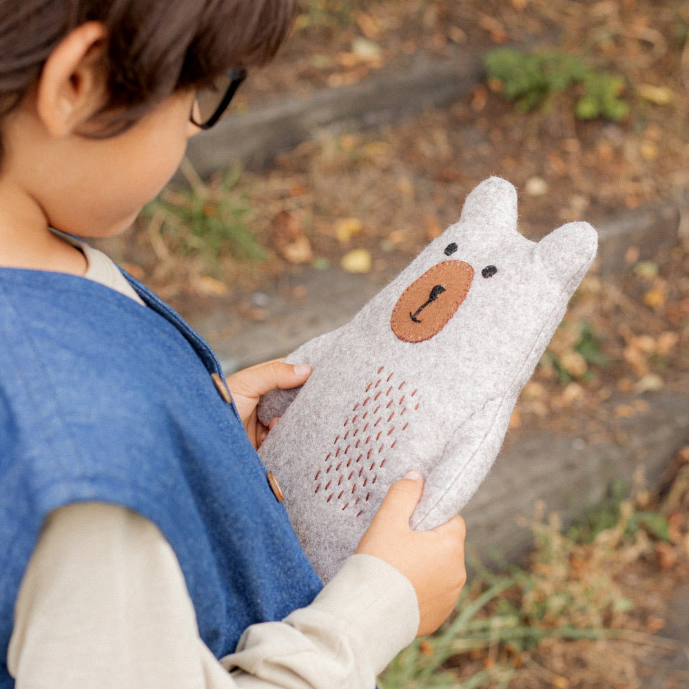 Child's Natural Felt Grey Bear