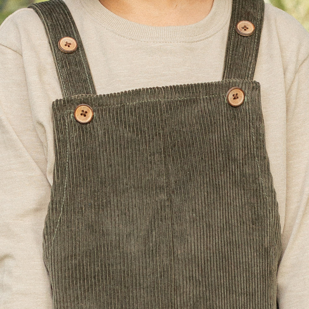 Dungarees in Sage Green Corduroy