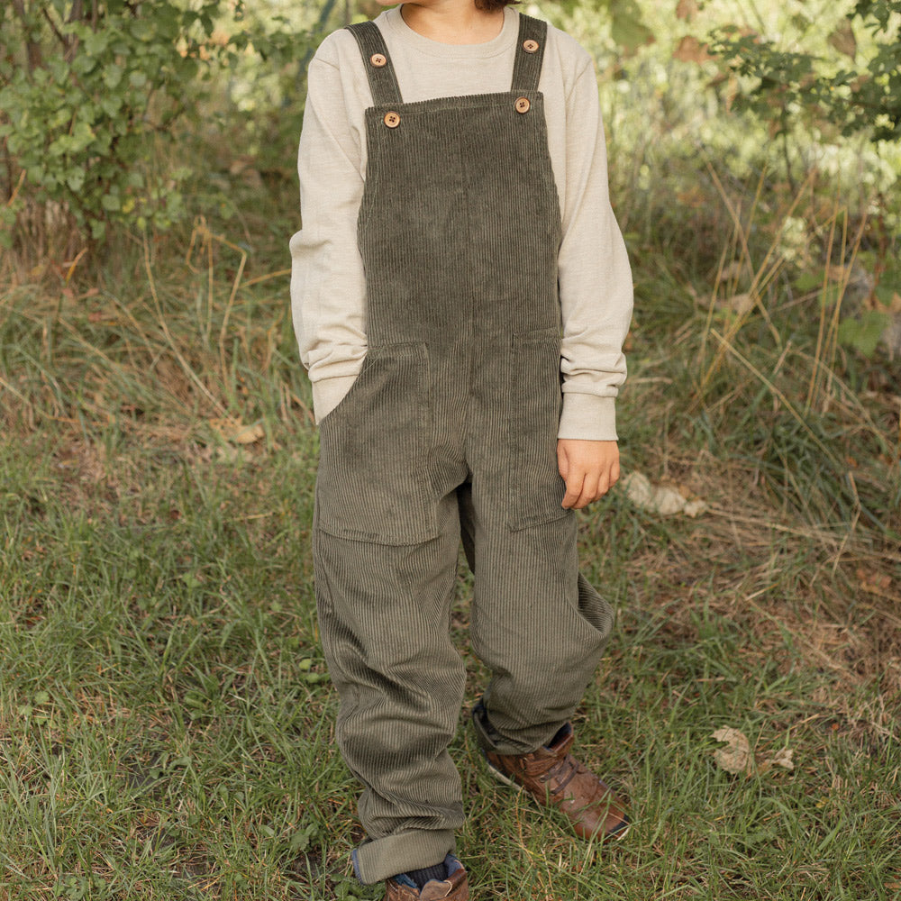 Dungarees in Sage Green Corduroy