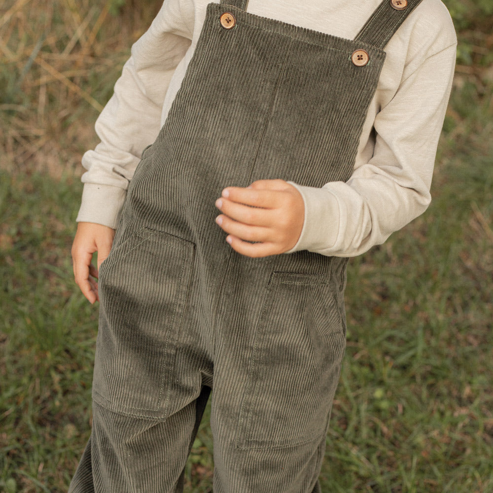 Dungarees in Sage Green Corduroy