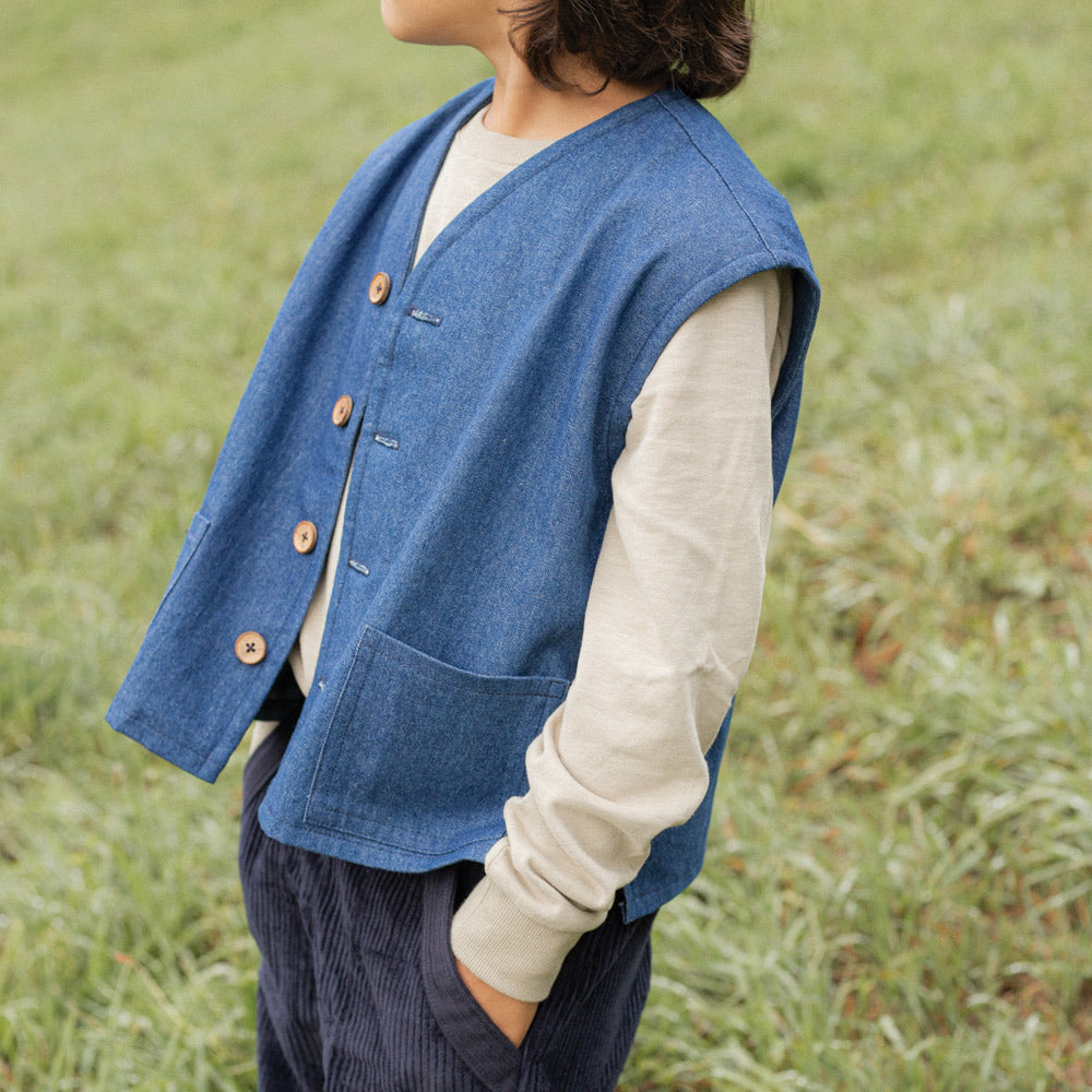 Child's Gilet Waistcoat in Denim