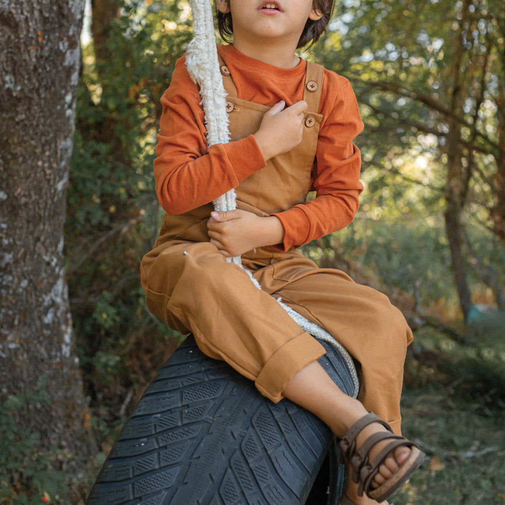 Dungarees in Cinnamon Cotton Canvas