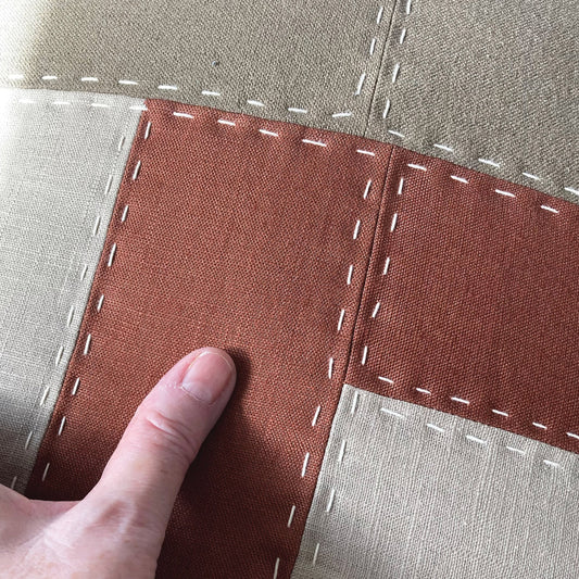 Scatter Cushion, Hand Slow Stitch - Natural Colours