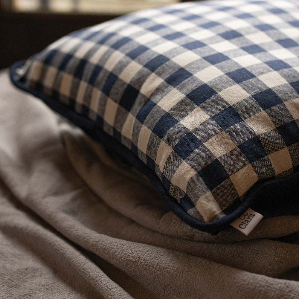 Gingham Linen Cushion