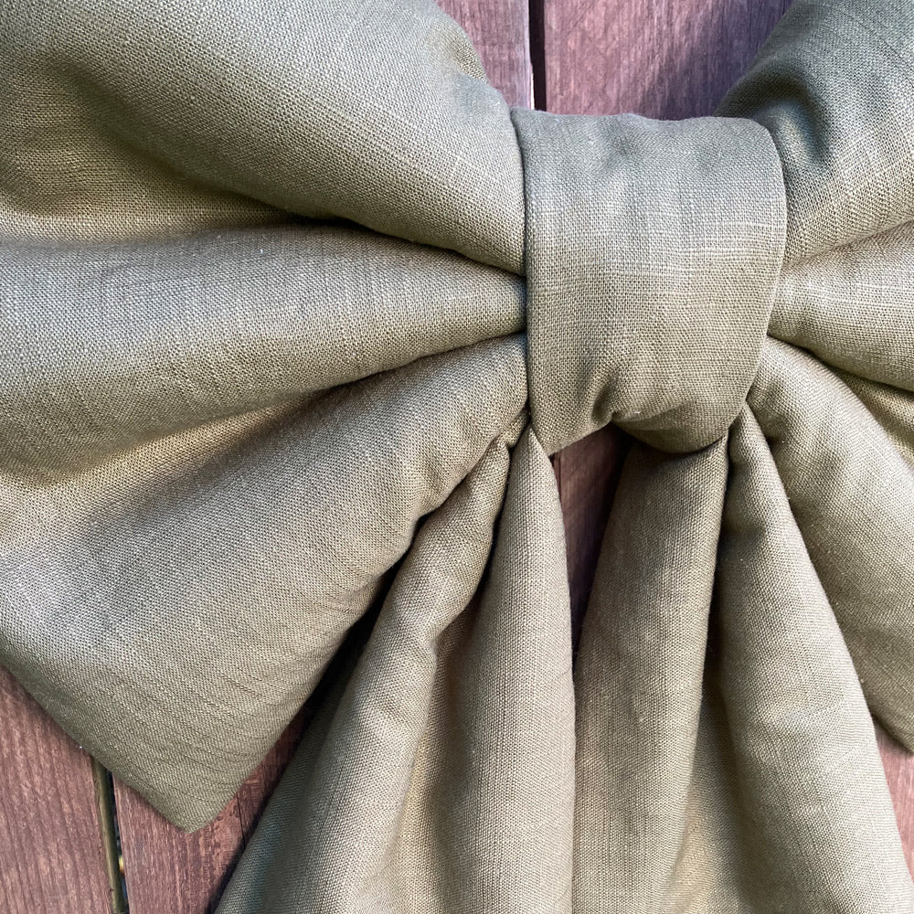 Christmas Bow - Olive Green