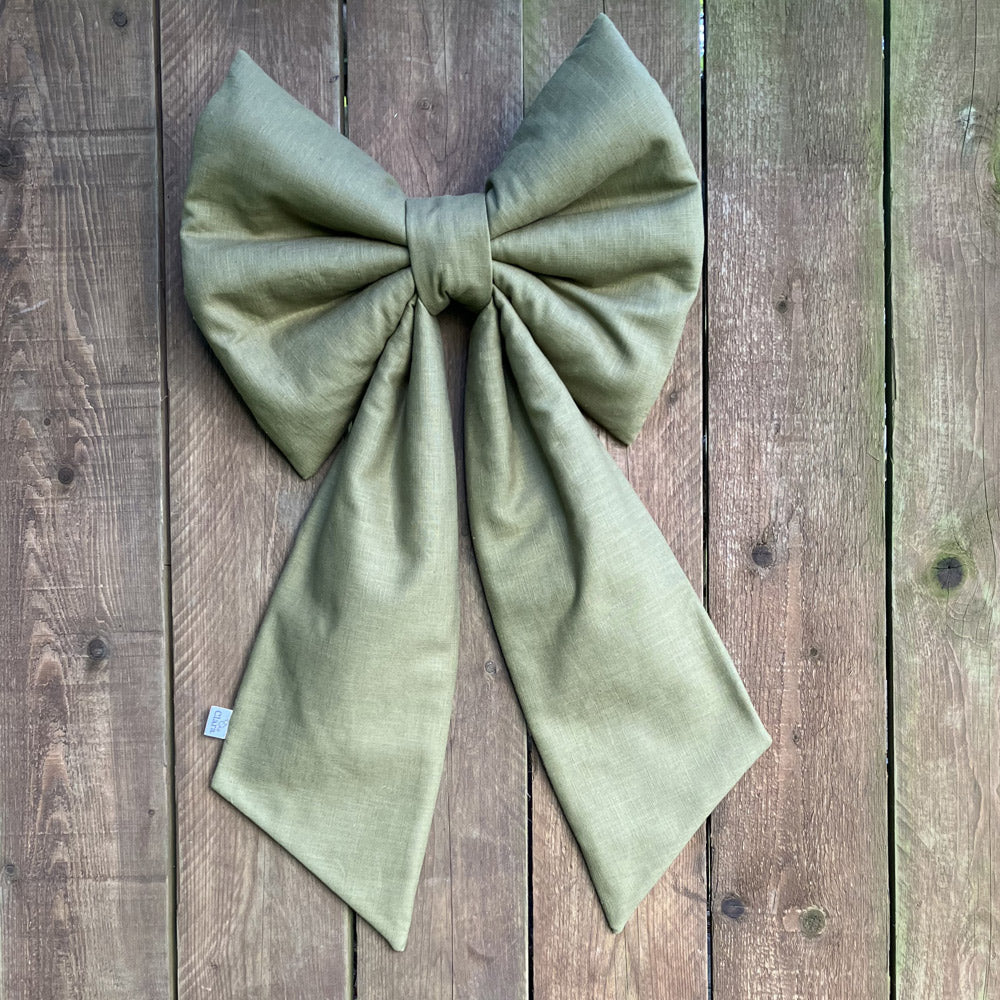 Christmas Bow - Olive Green