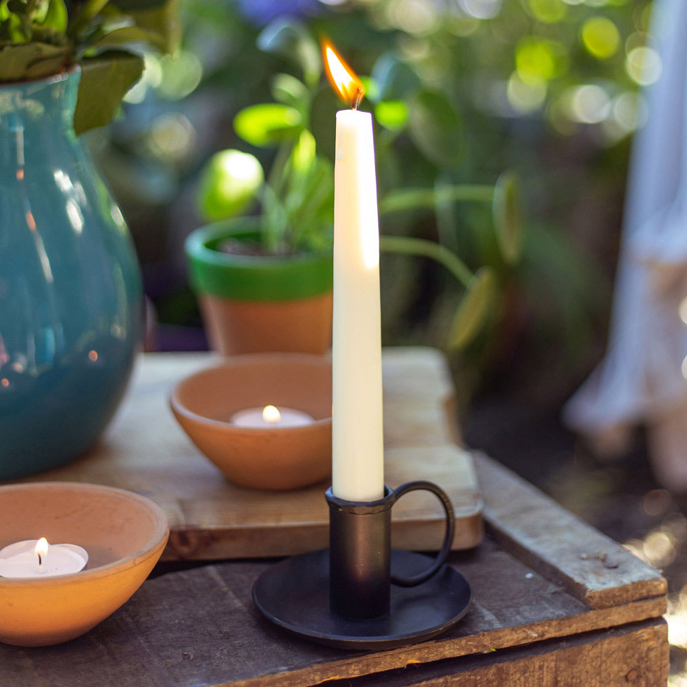 Black Candlestick with Antique Finish