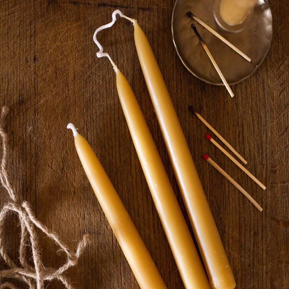 British Beeswax Candles - Pair