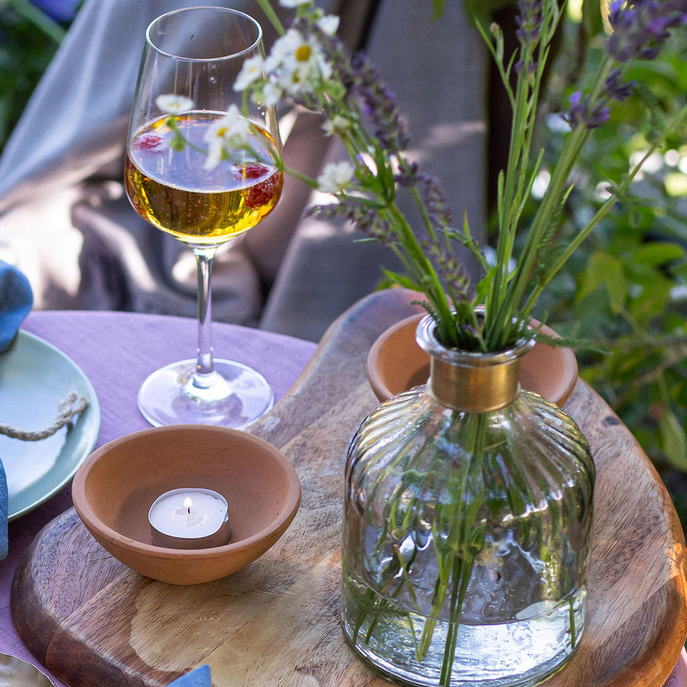 Hammered Glass Bottle Vase