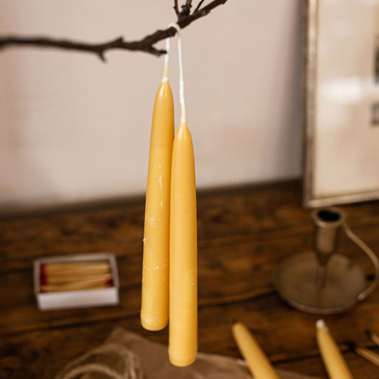 2 British Beeswax Candles