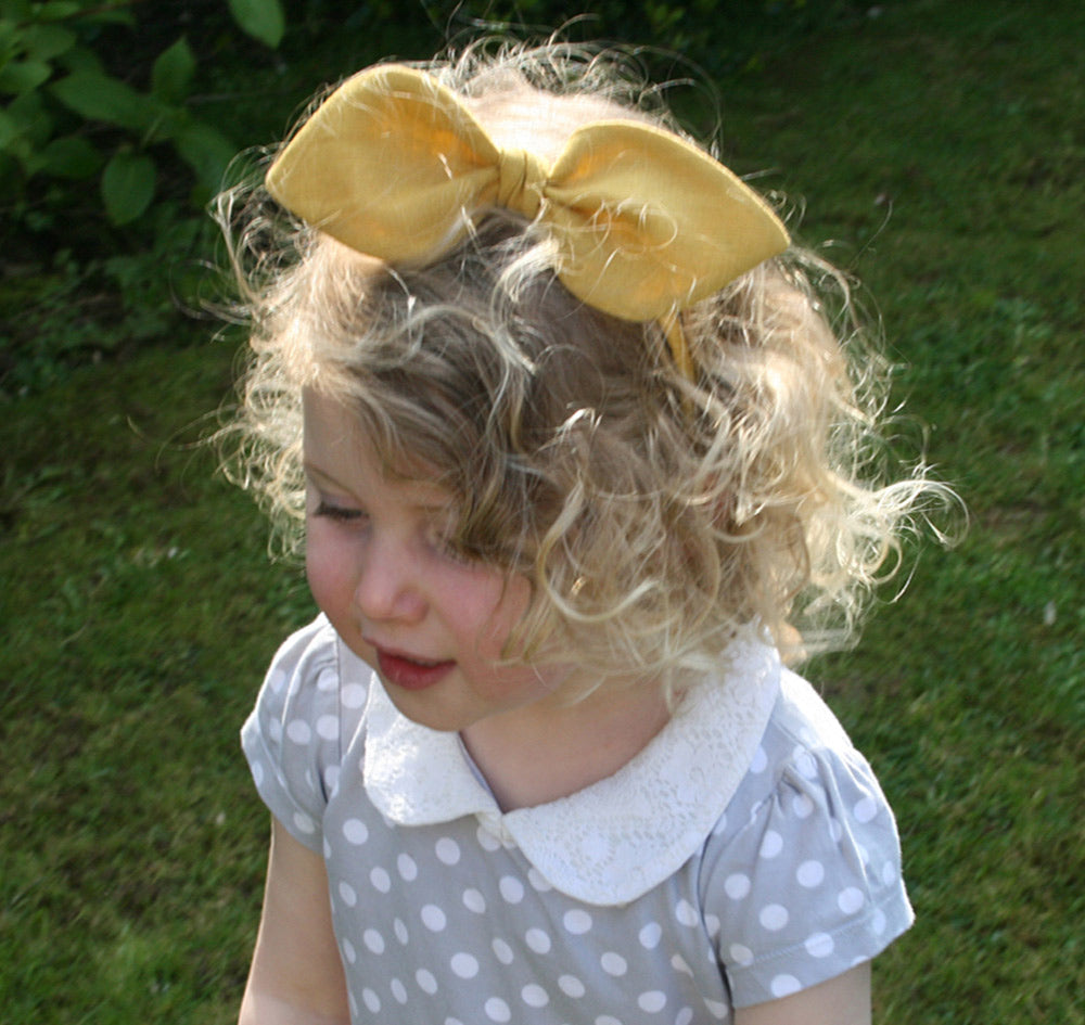 Childrens Linen Bow Hairband