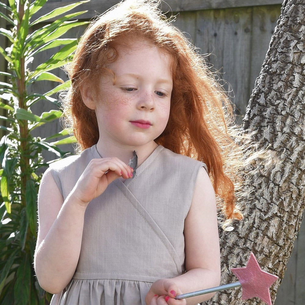 Girl's Cotton Wrap Dress
