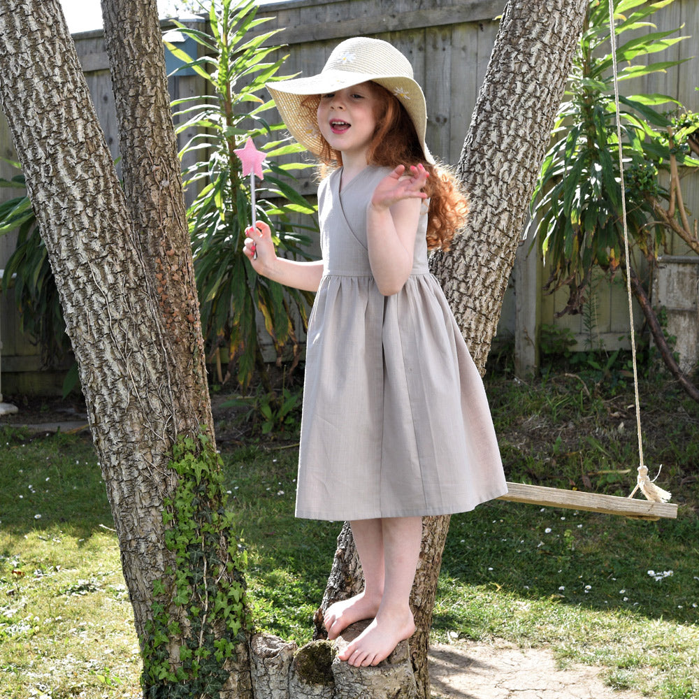 Girl's Cotton Wrap Dress