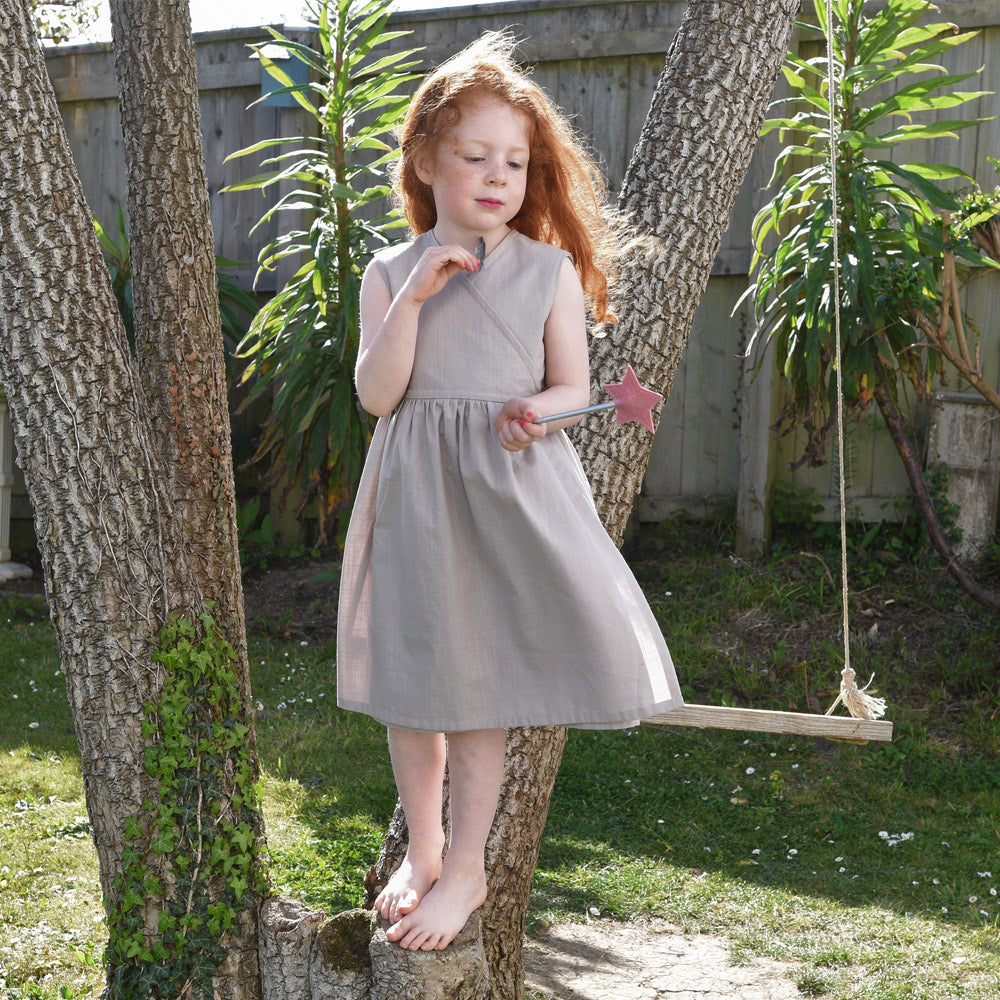 Girl's Cotton Wrap Dress