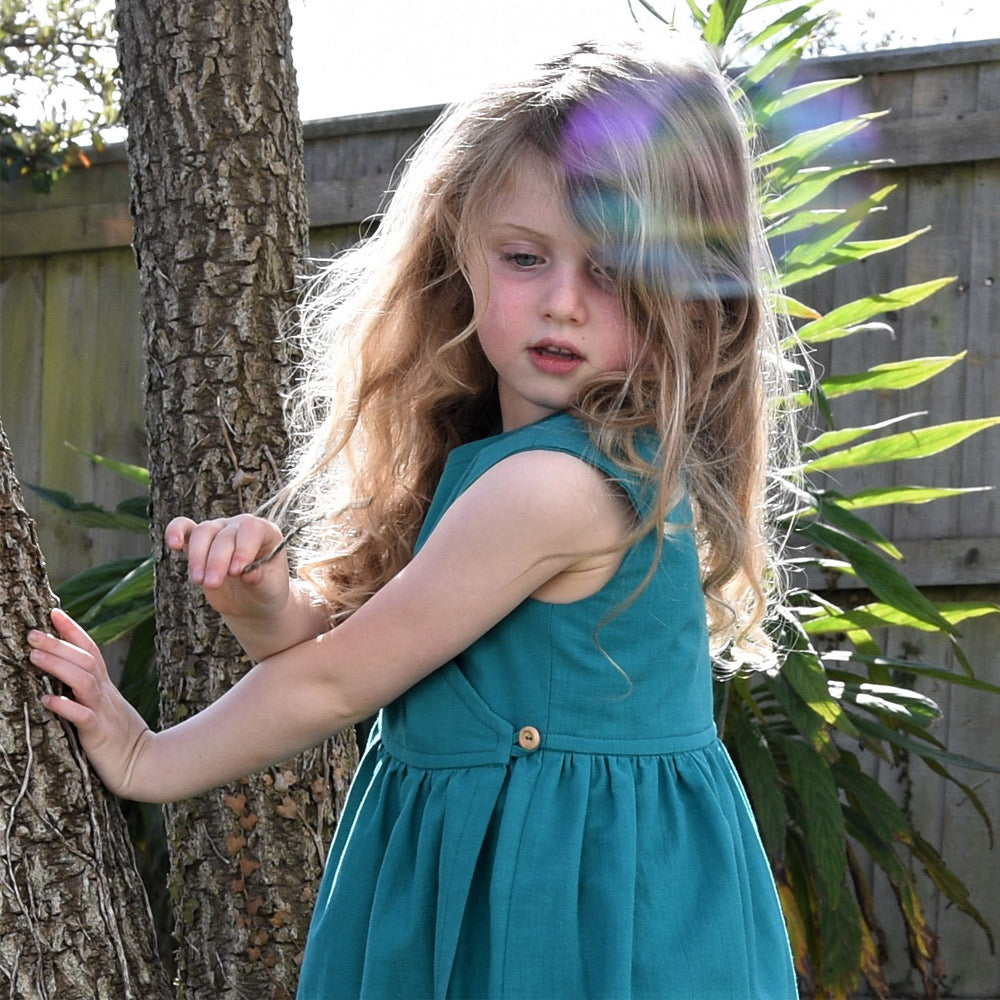 Girl's Cotton Wrap Dress