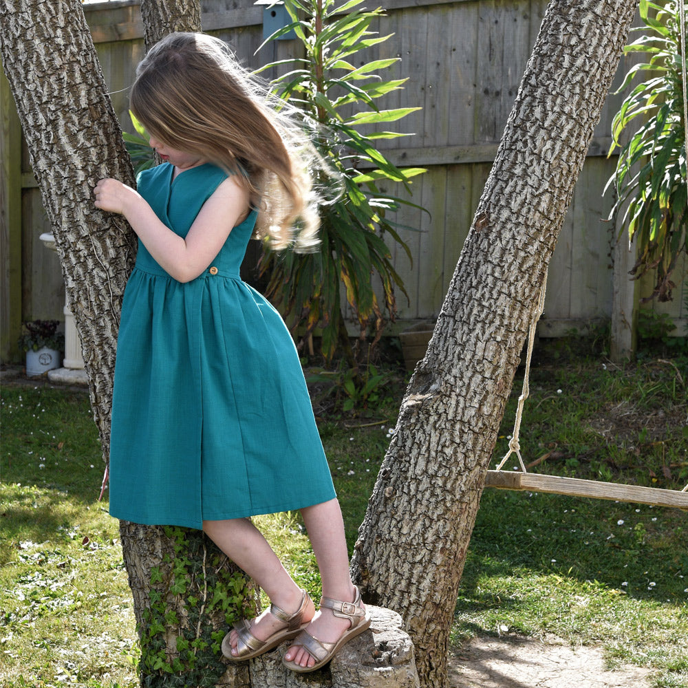 Girl's Cotton Wrap Dress