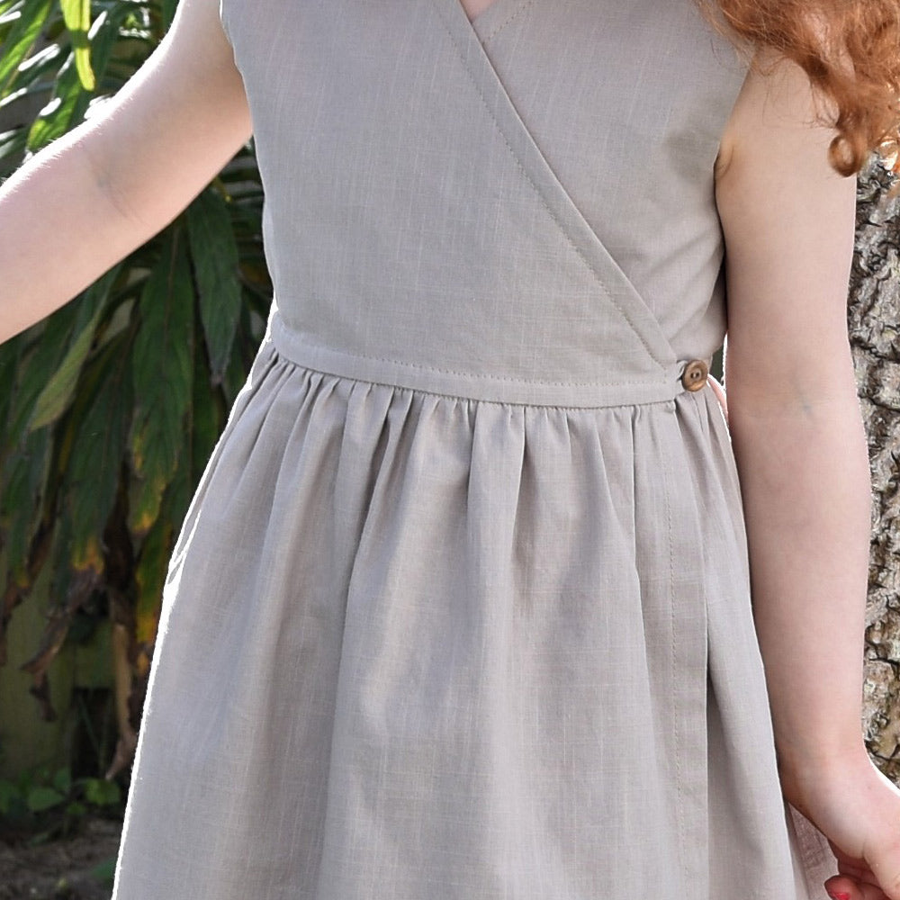 Girl's Cotton Wrap Dress