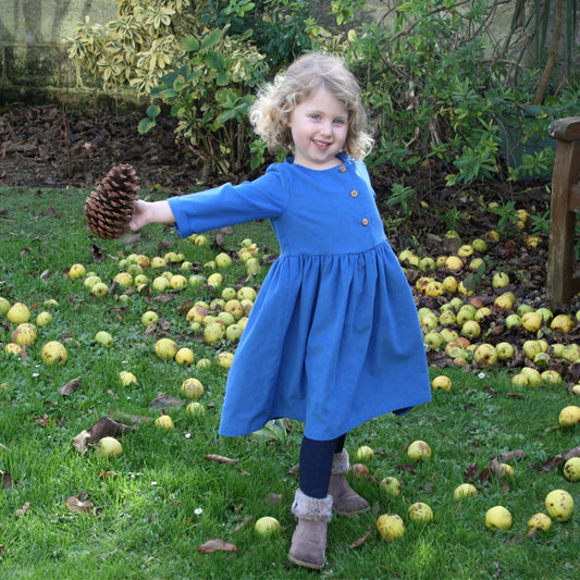 Needlecord Dress - Cornflower Blue