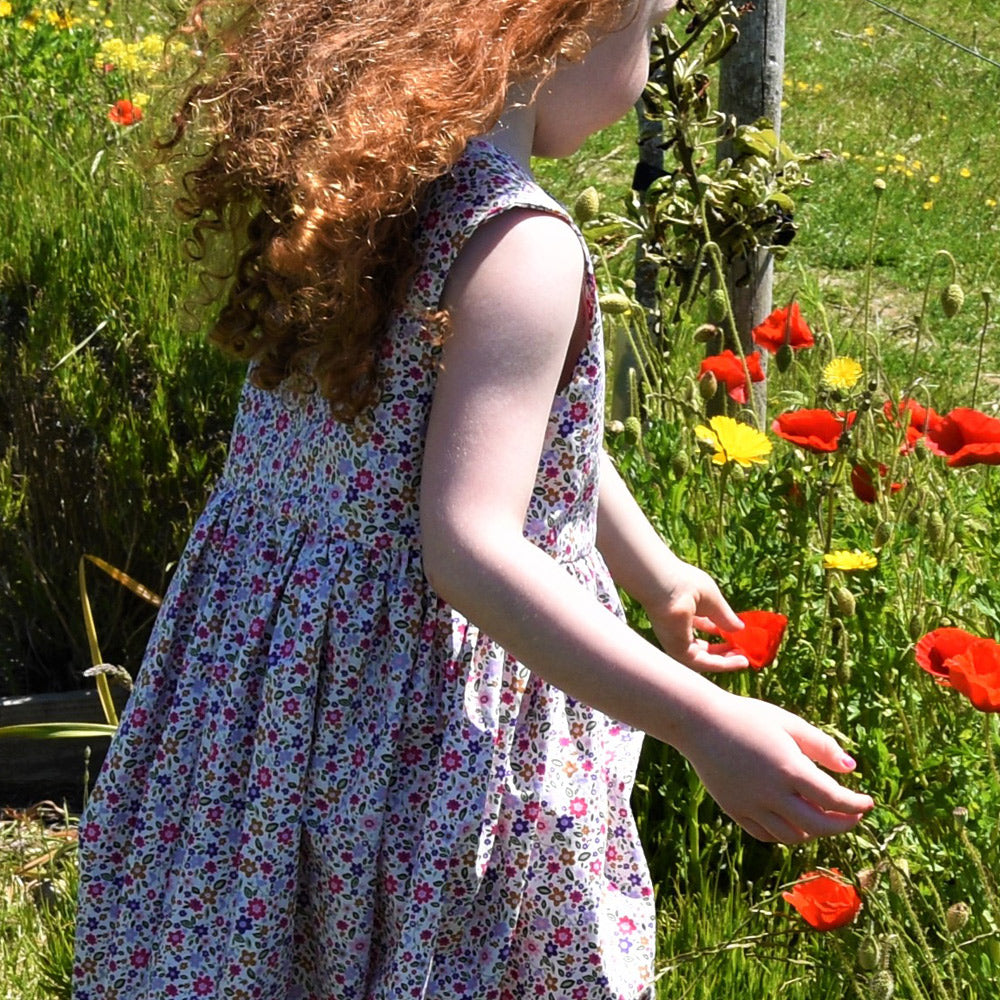 Girls Ditsy Print Sleeveless Dress