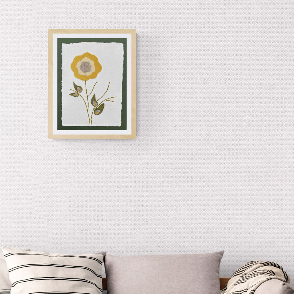 Textile picture - Single Gold Flower