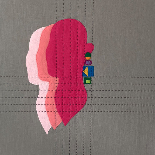 Textile Art Wall Hanging – The Blush - Large Slow Stitch Picture