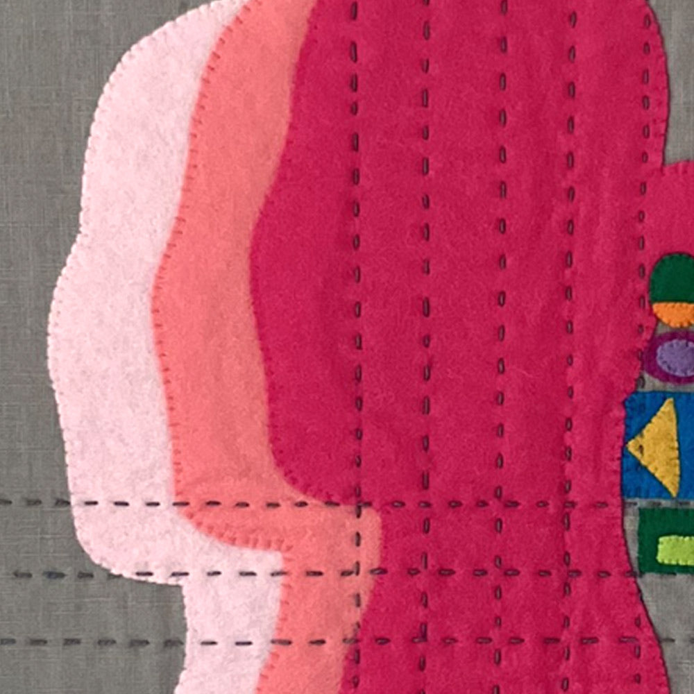 Textile Art Wall Hanging – The Blush - Large Slow Stitch Picture