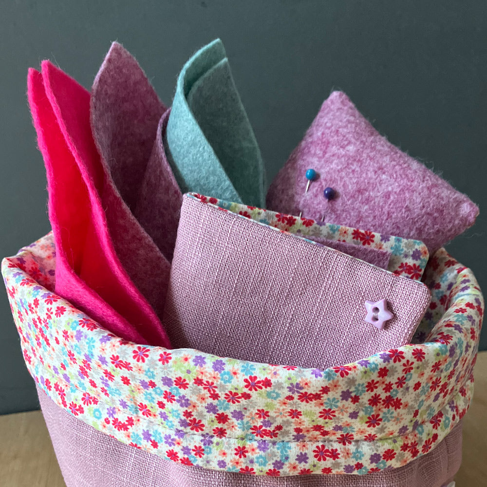 Children’s Sewing, Knitting and Project Bag. Pink
