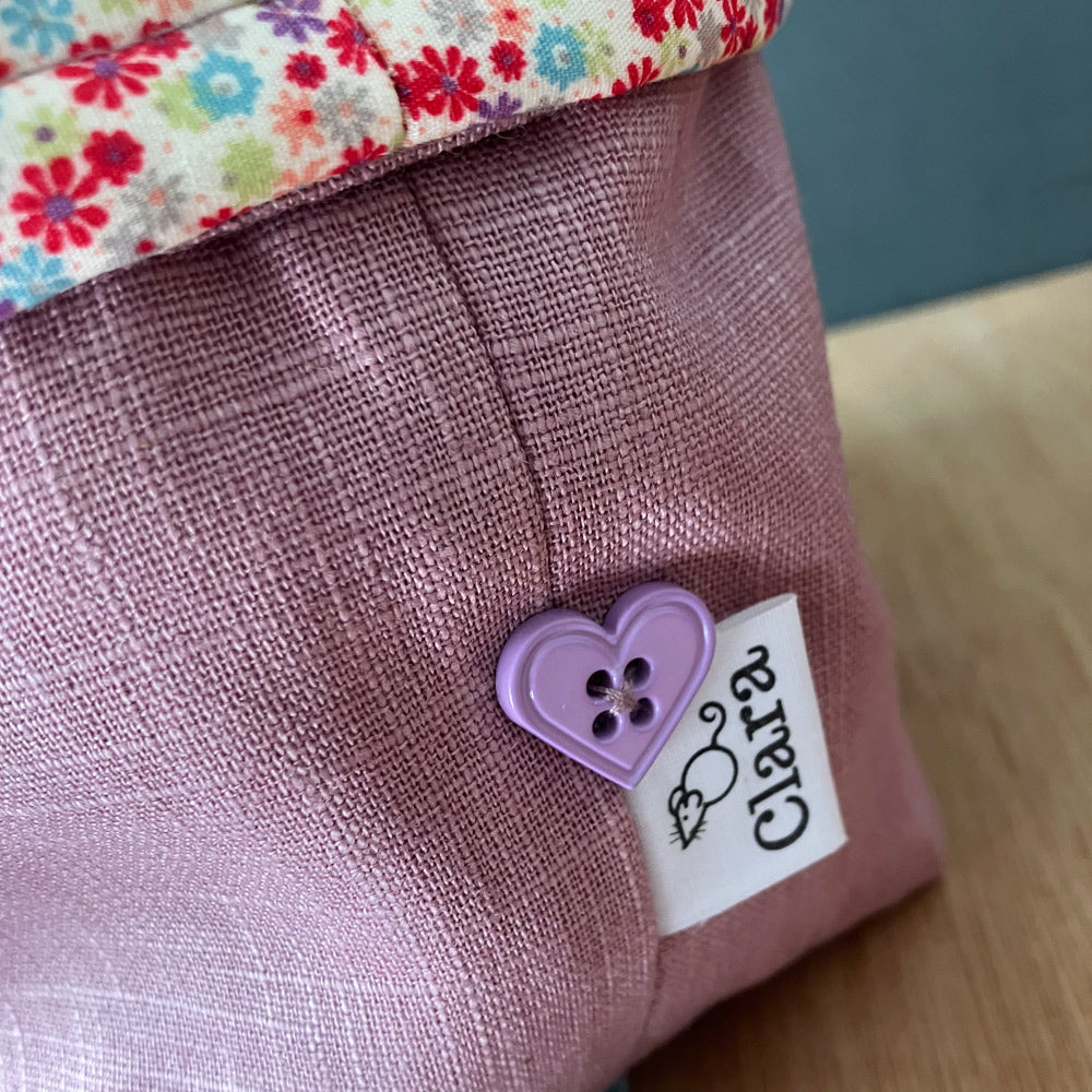 Children’s Sewing, Knitting and Project Bag. Pink